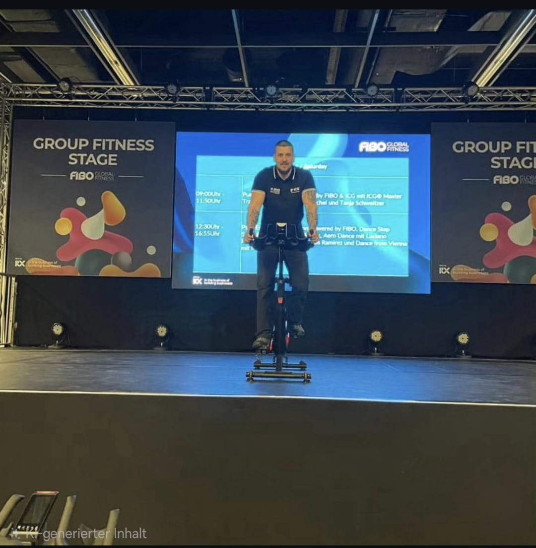 Marius Dujac auf der FIBO Group Fitness Stage